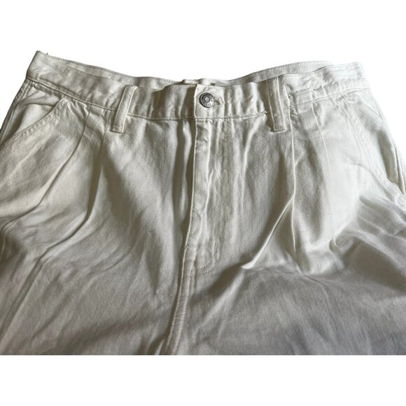 Madewell Baggy Straight Jeans NWT Sz 32 White Pleated Front High Waisted - Picture 8 of 8